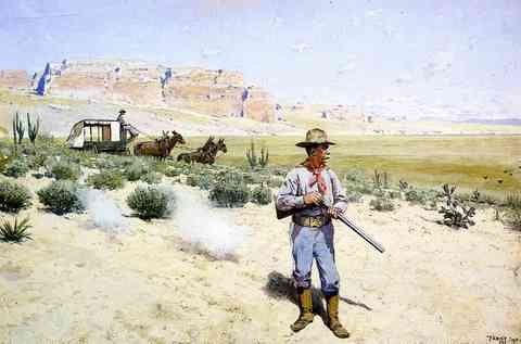 Farney Henry F Defending The Stagecoach A4 Photo Print