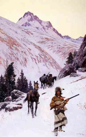 Farney Henry F Indian Family Winter Move A4 Photo Print