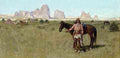 Farney Henry F Warrior And Teepees A4 Photo Print
