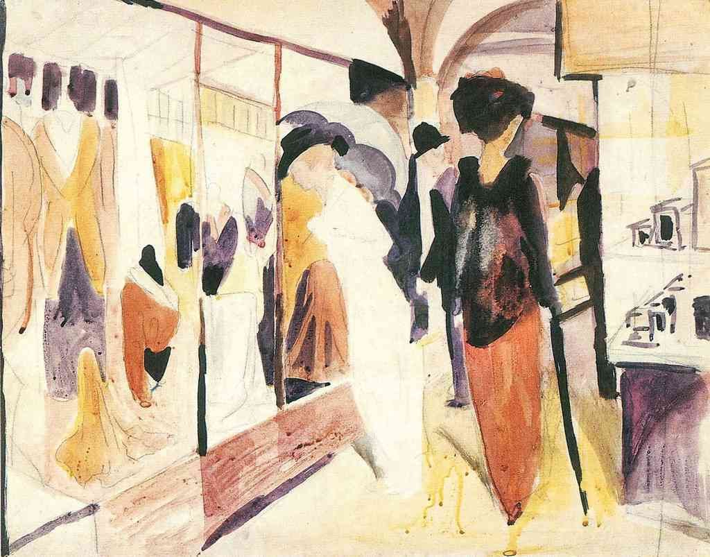 Fashion Shop Porch August Macke Expressionism A4 Photo Print