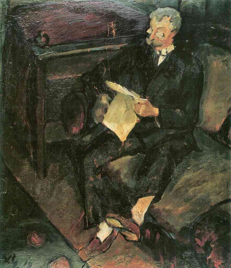 Father Reading Walter Gramatte Expressionism A4 Photo Print