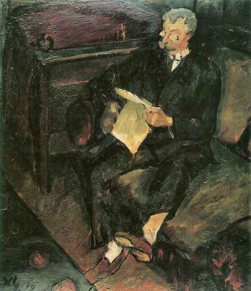 Father reading by Walter Gramatte Expressionism A4 Photo Print