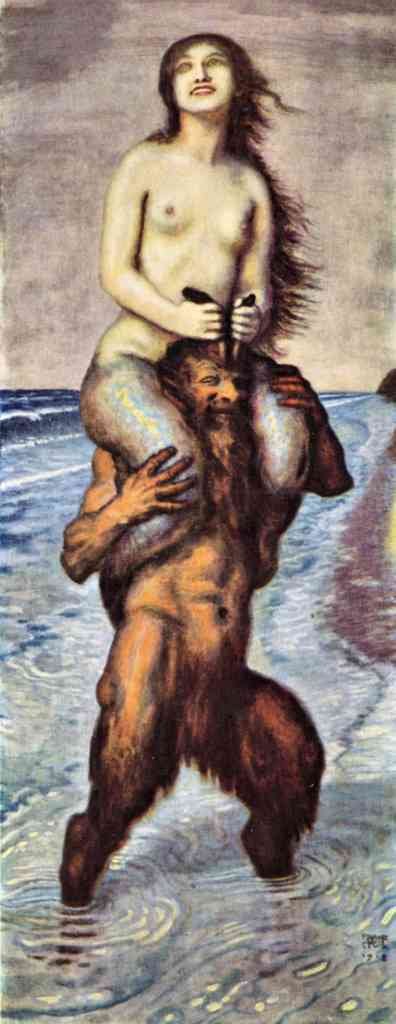 Faun And Nixe Franz Von Stuck Symbolism A4 Photo Print