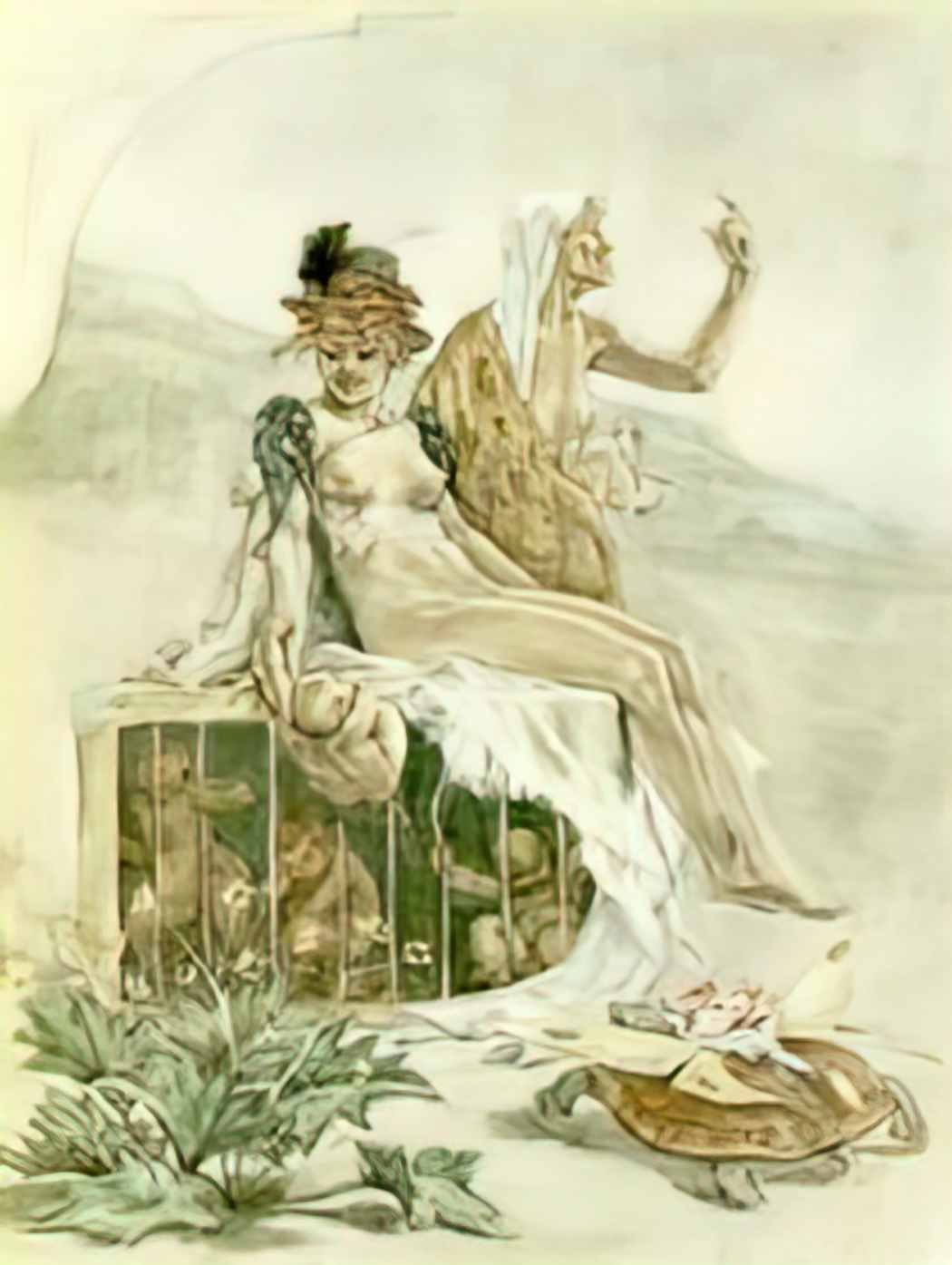 Felicien Rops frequently asked love the cage Art A4 Photo Print UK