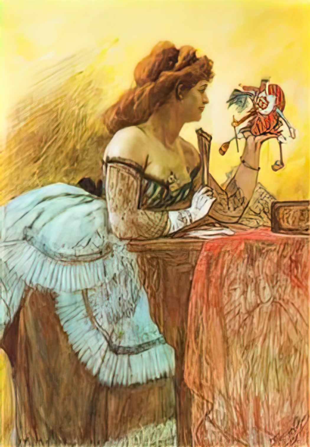 Felicien Rops lady with puppet 2 Art A4 Photo Print UK