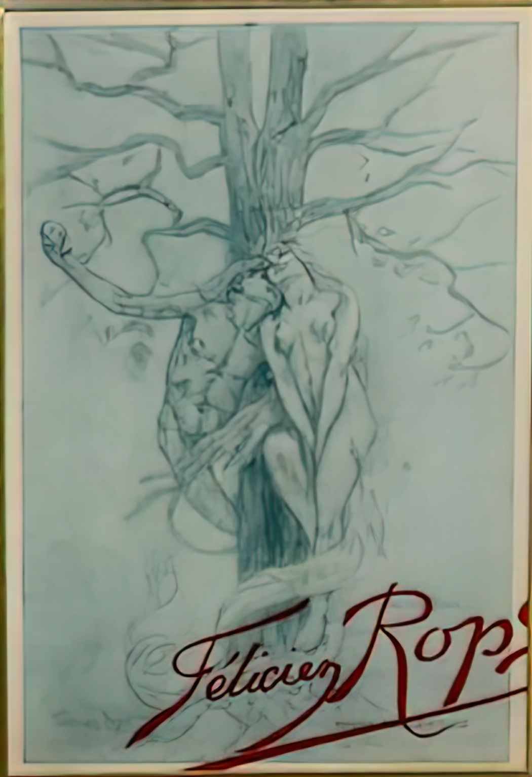 Felicien Rops the devil and eve in the garden of eden Art A4 Photo Print