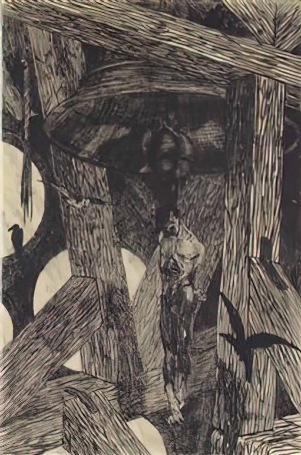 Felicien Rops the hanged man at the bell illustration for the legend  Art A4 Photo Print UK