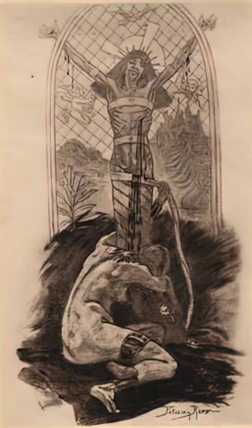 Felicien Rops the lover of christ Art A4 Photo Print