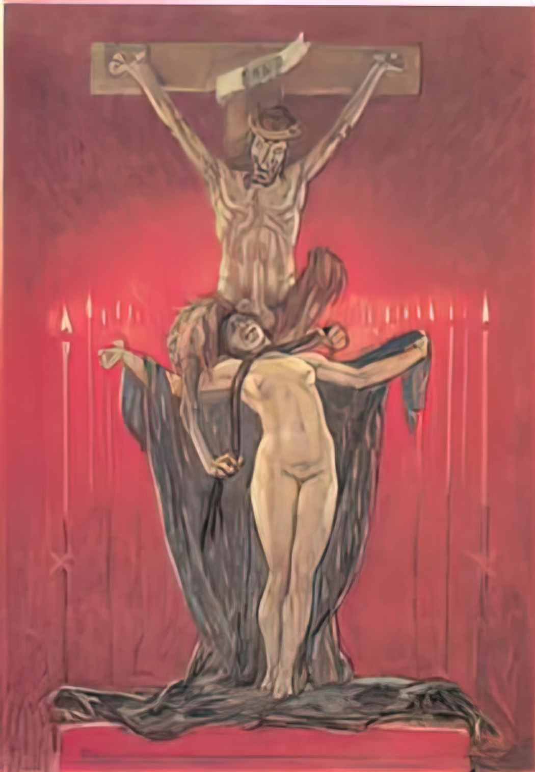 Felicien Rops the satanic calvary Art A4 Photo Print