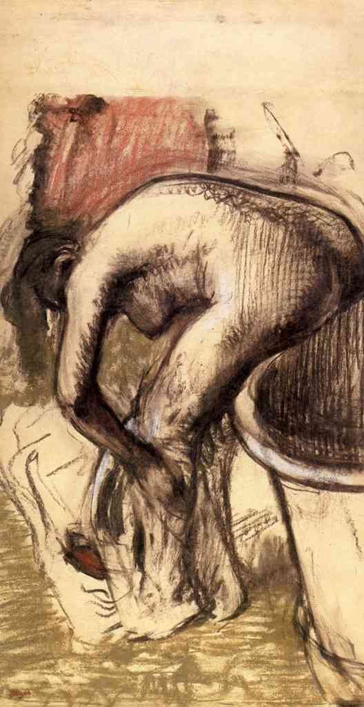 Female On The Tub Edge Her Legs Drying 1 Degas A4 Photo Print