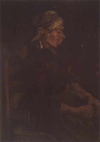 Female Peasant Seated With White Cap Nuenen 1885 A4 Photo Print