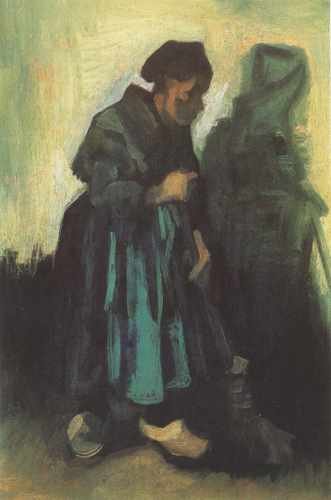 Female Peasant Sweeping The Floor Nuenen 1885 A4 Photo Print