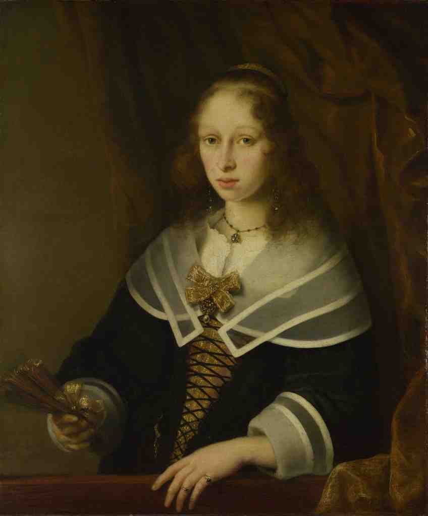 Ferdinand Bol A Lady with a Fan A4 Photo Print