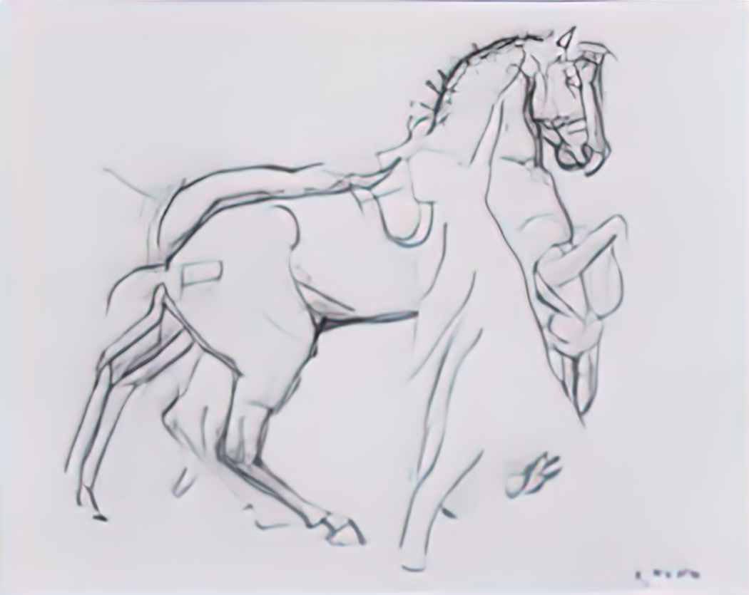 Ferdinand Hodler cavalryman striding a horse 1908 Art A4 Photo Print