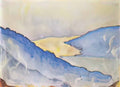 Ferdinand Hodler evening mist on lake thun 1908 Art A4 Photo Print