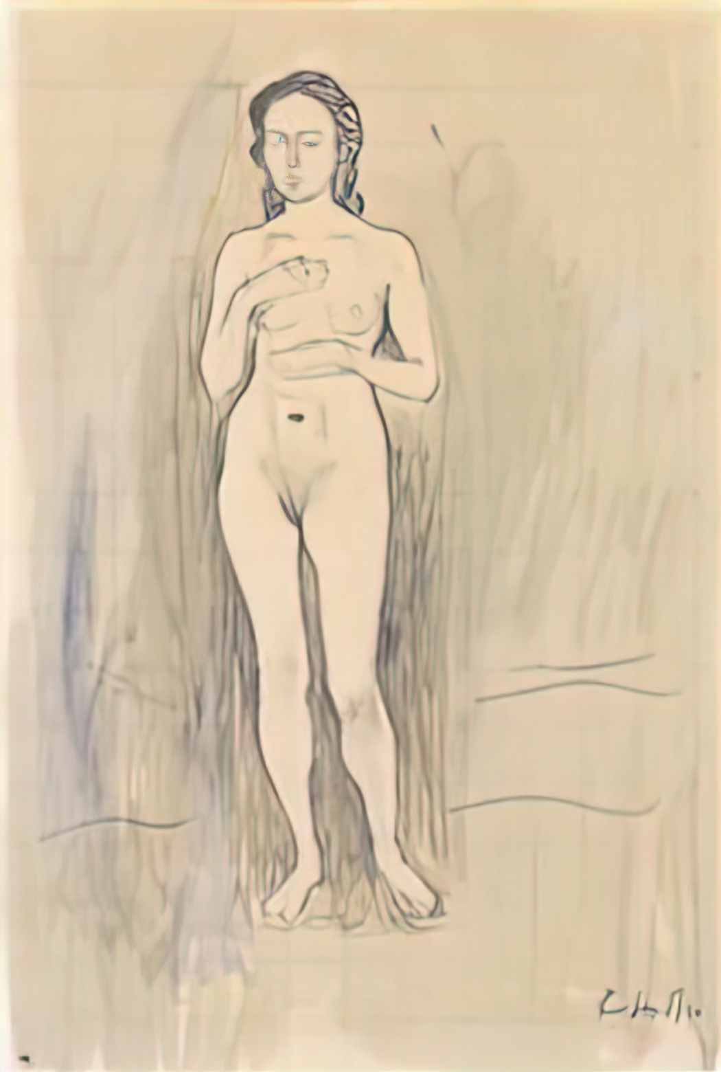 Ferdinand Hodler female nude study for truth 1896 Art A4 Photo Print UK