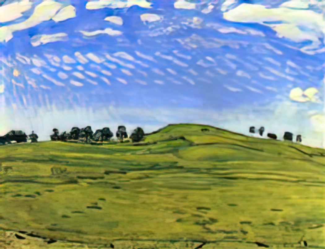 Ferdinand Hodler hilly landscape with ravens in the bernese oberland  Art A4 Photo Print UK