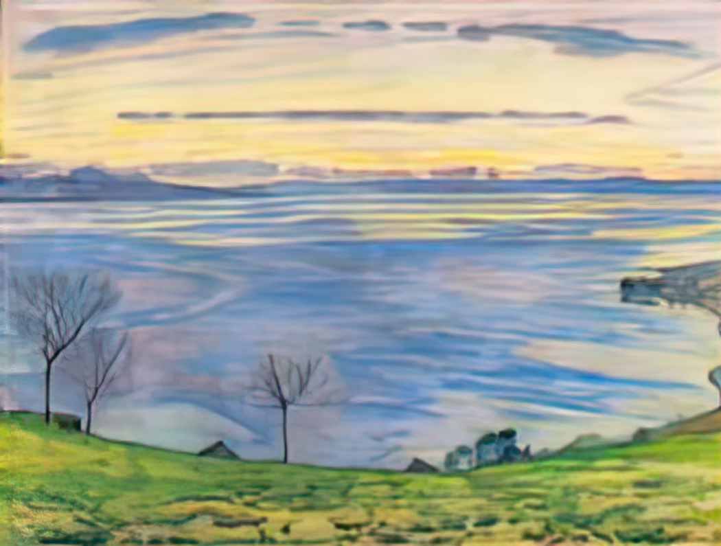 Ferdinand Hodler lake geneva on the evening in chexbres 1895 Art A4 Photo Print