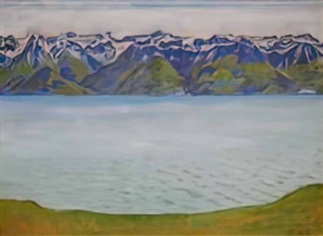 Ferdinand Hodler lake geneva with savoyerbergen Art A4 Photo Print UK