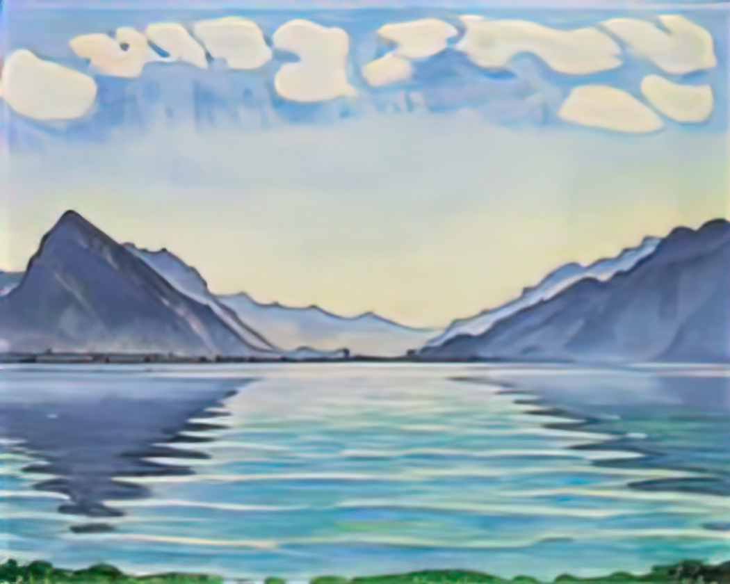 Ferdinand Hodler lake thun symmetric reflection 1905 Art A4 Photo Print
