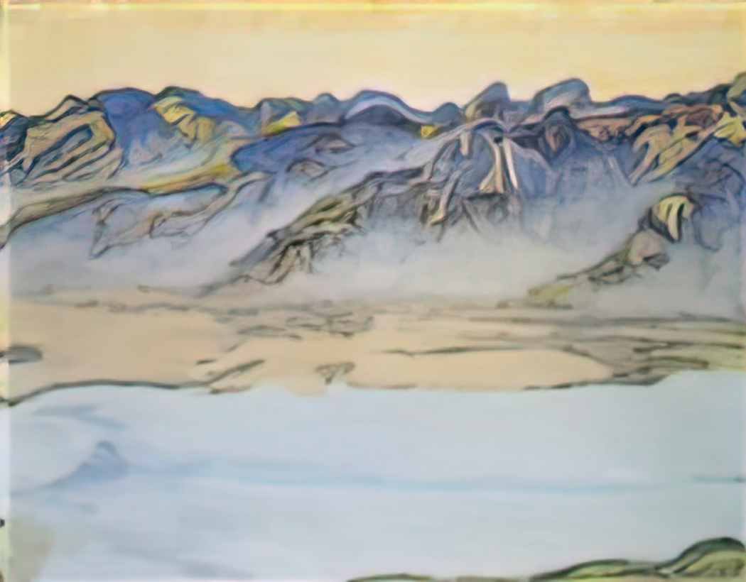 Ferdinand Hodler rising mist over the savoy alps 1917 Art A4 Photo Print