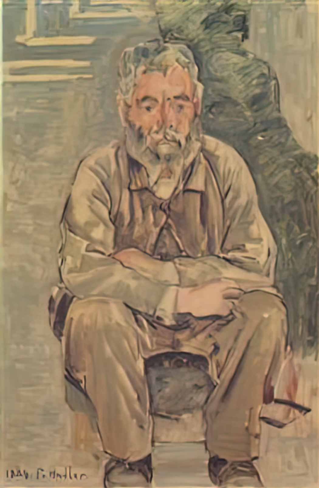 Ferdinand Hodler seated bearded man 1884 Art A4 Photo Print