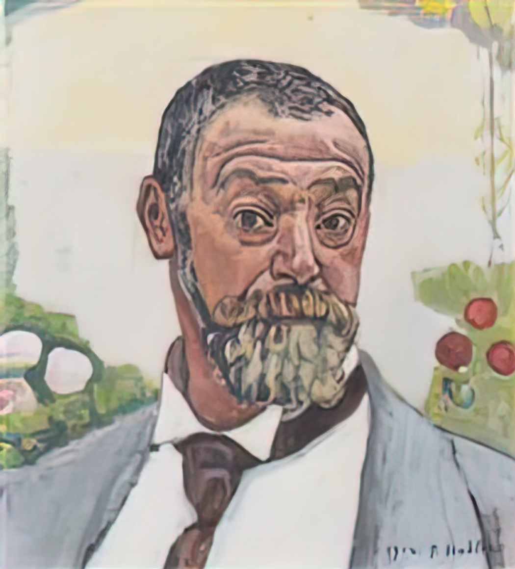 Ferdinand Hodler self portrait with roses 1914 Art A4 Photo Print