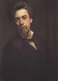 Ferdinand Hodler self portrait with stand 1879 Art A4 Photo Print UK