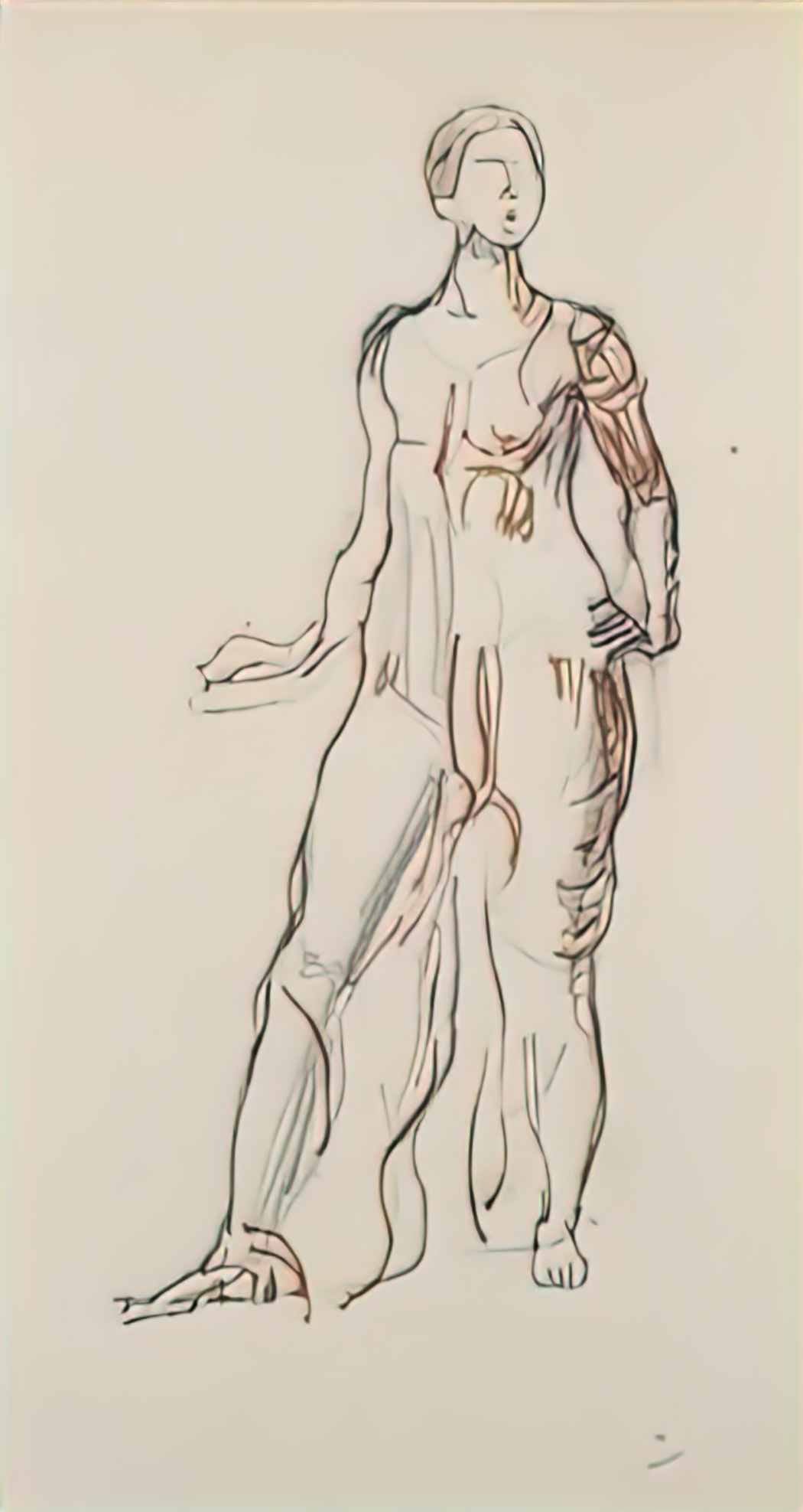 Ferdinand Hodler standing draped figure Art A4 Photo Print