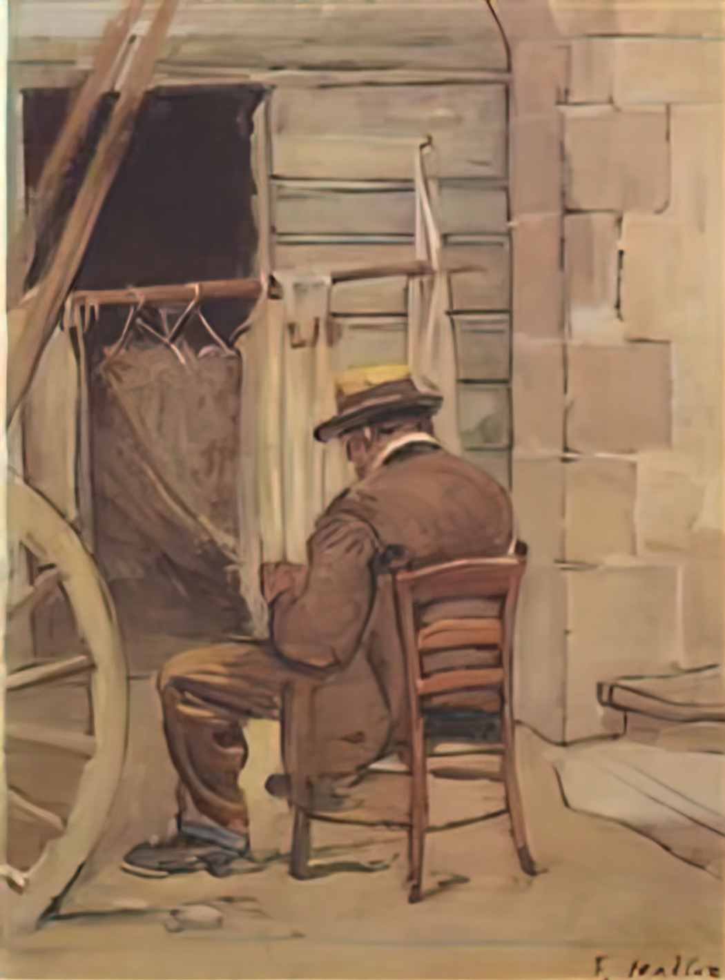 Ferdinand Hodler the netmender Art A4 Photo Print