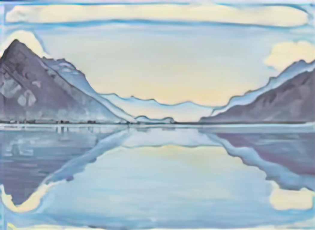 Ferdinand Hodler thun with symmetric mirroring 1909 Art A4 Photo Print