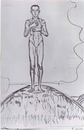 Ferdinand Hodler young man standing on a hill Art A4 Photo Print