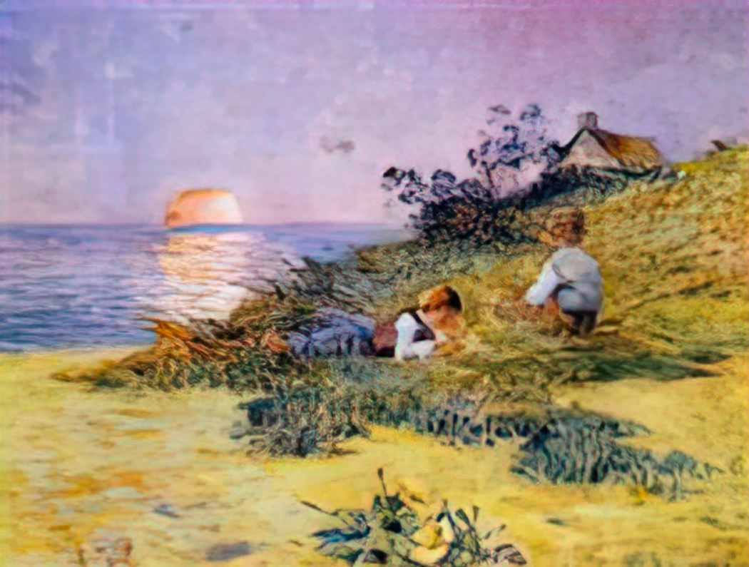 Ferdinand du Puigaudeau puigaudeau ferdinand du children on a dune.jp Art A4 Photo Print