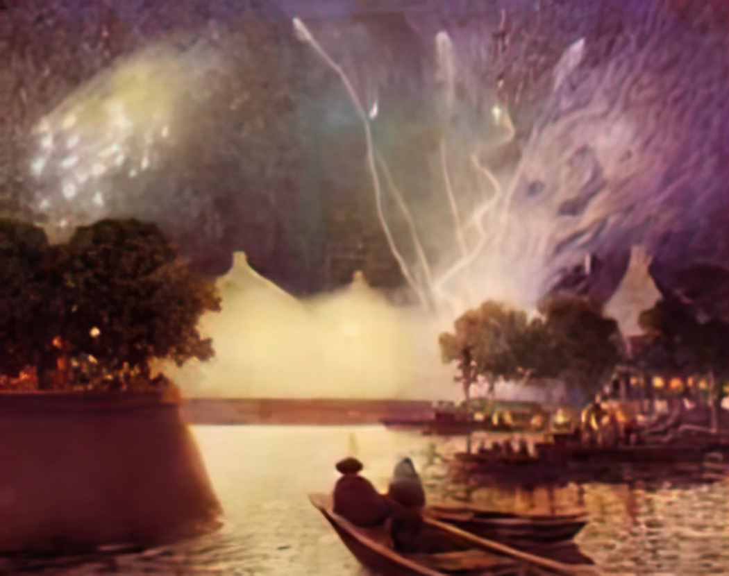 Ferdinand du Puigaudeau puigaudeau ferdinand du fireworks over the po Art A4 Photo Print UK
