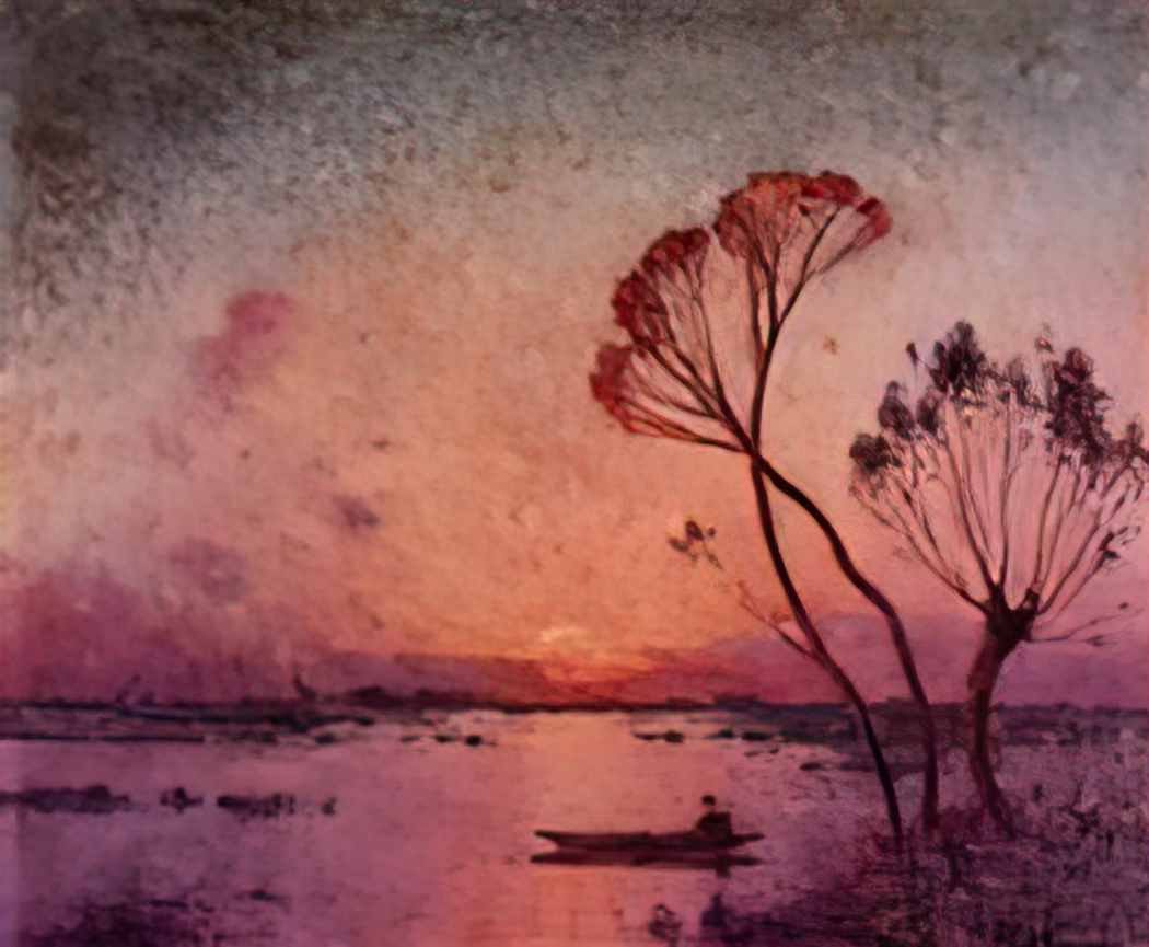 Ferdinand du Puigaudeau puigaudeau ferdinand du sunset in briere i.jp Art A4 Photo Print UK