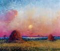 Ferdinand du Puigaudeau puigaudeau ferdinand du wheat stack at sunset Art A4 Photo Print