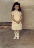 Fernand Khnopff A Portrait Of A Standing Girl In White A4 Photo Print