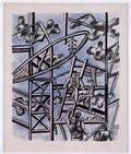 Fernand Leger manufacturers on a blue background 1951 Art A4 Photo Print