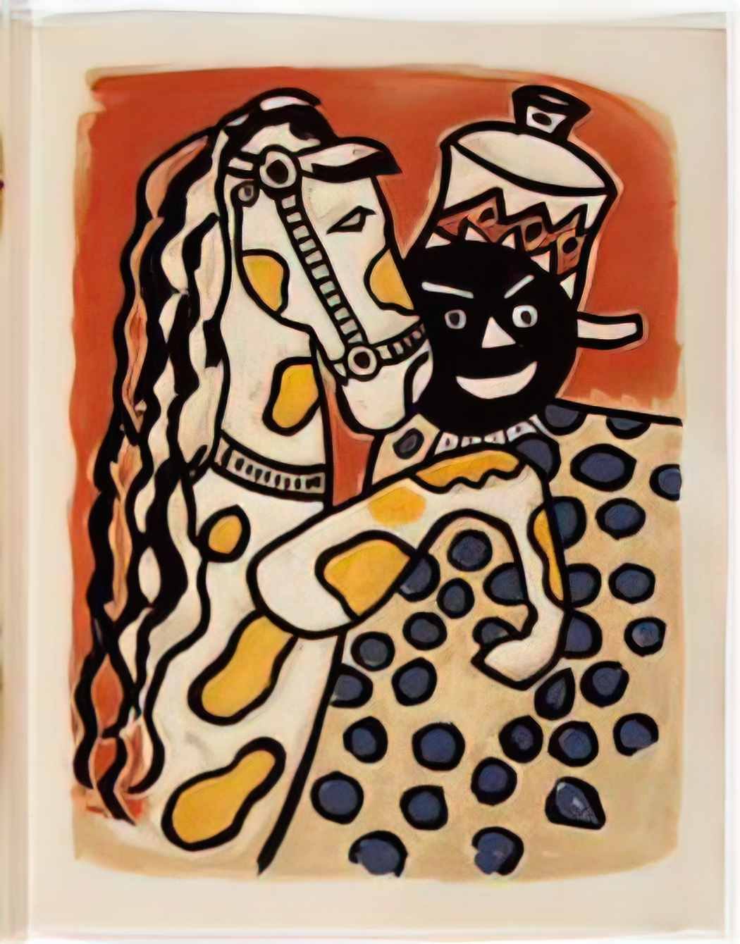 Fernand Leger manufacturers on a blue background 1951 Art A4 Photo Print