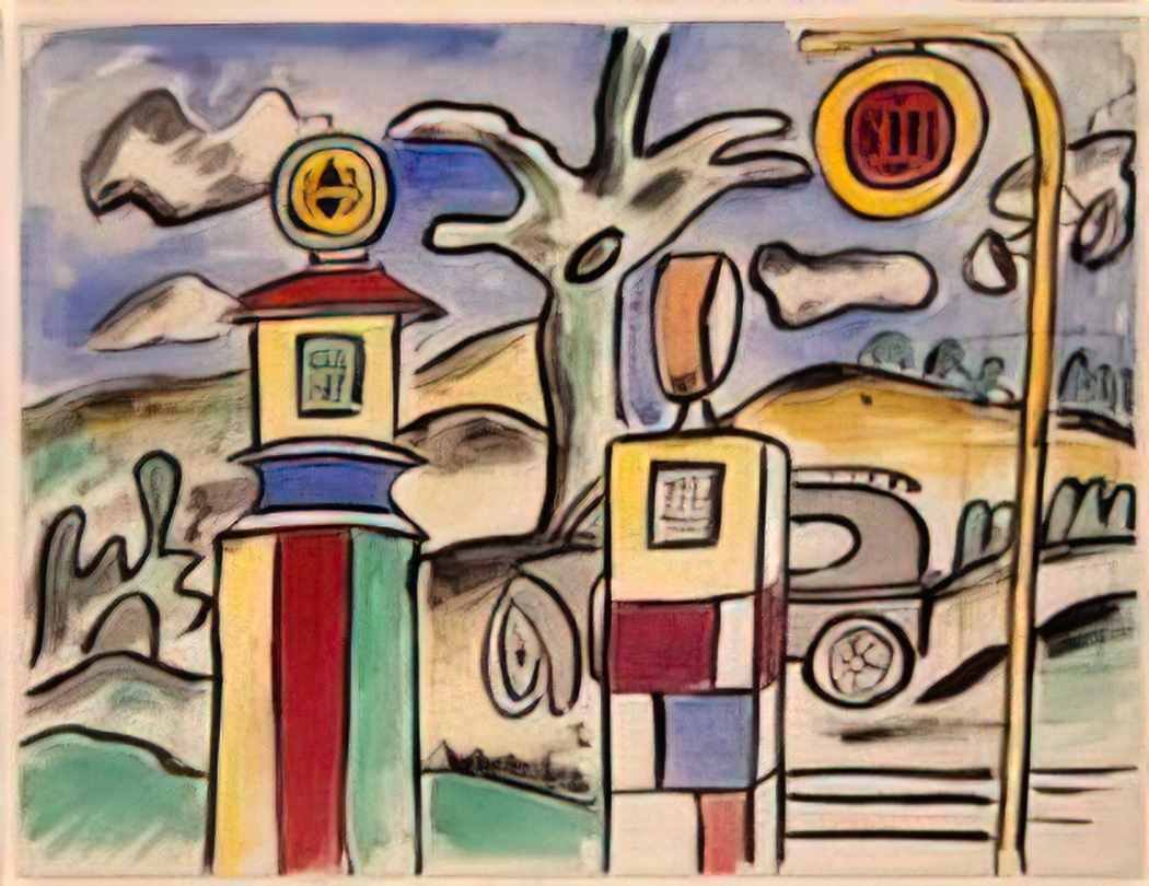 Fernand Leger roofs Art A4 Photo Print