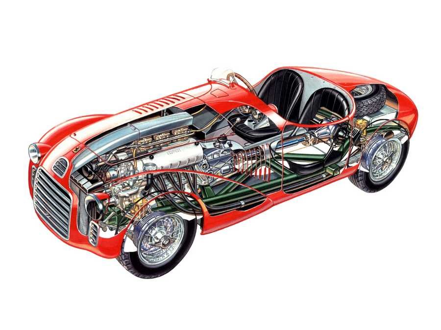 Ferrari 125 S cutaway A4 Photo Print