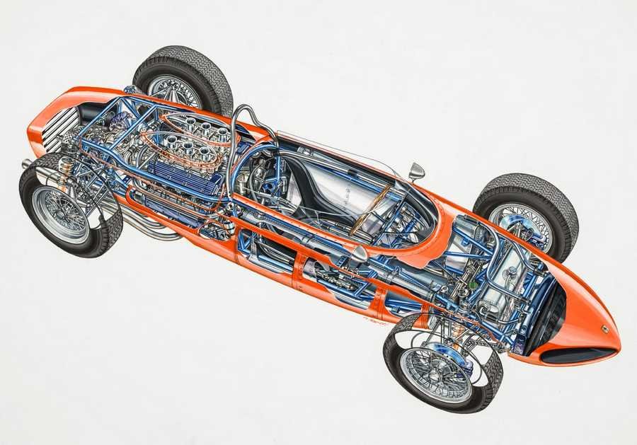 Ferrari 156 F1 1961 cutaway A4 Photo Print