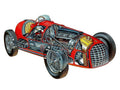 Ferrari 166 F2 cutaway A4 Photo Print