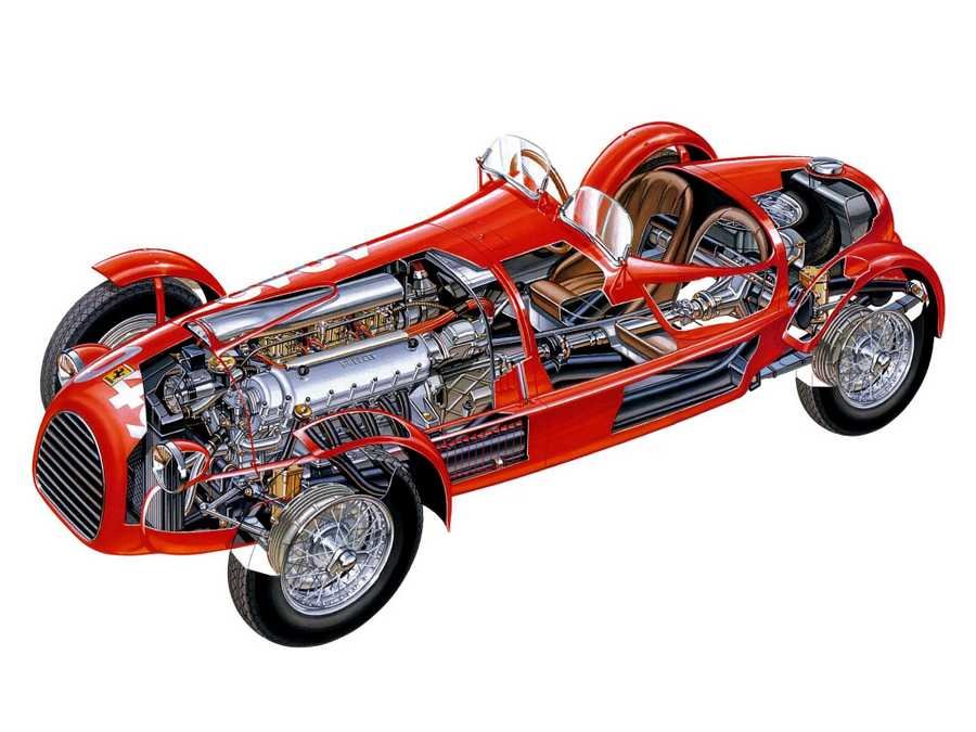 Ferrari 166 Spyder Corsa cutaway A4 Photo Print