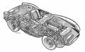 Ferrari 250 Testa Rossa cutaway A4 Photo Print