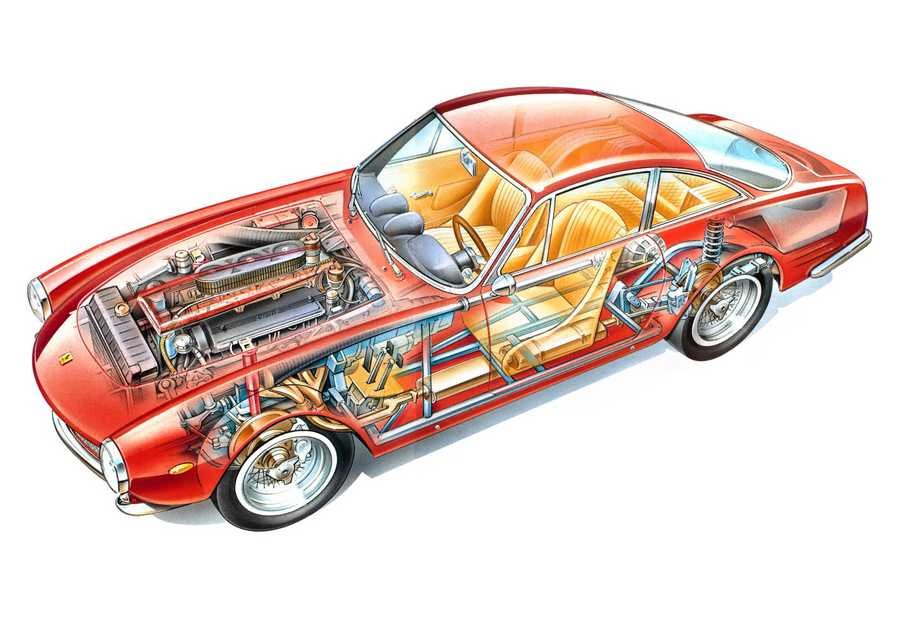Ferrari 250GT Berlinetta Lusso 1963 cutaway A4 Photo Print