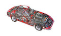 Ferrari 275 GTB cutaway A4 Photo Print