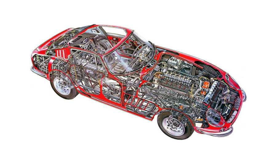 Ferrari 275 GTB cutaway A4 Photo Print