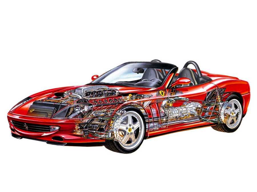 Ferrari 550 cutaway A4 Photo Print