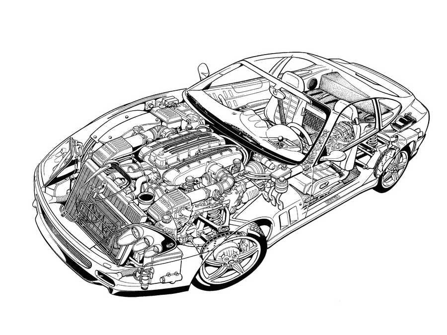 Ferrari 575 MMaranello cutaway A4 Photo Print